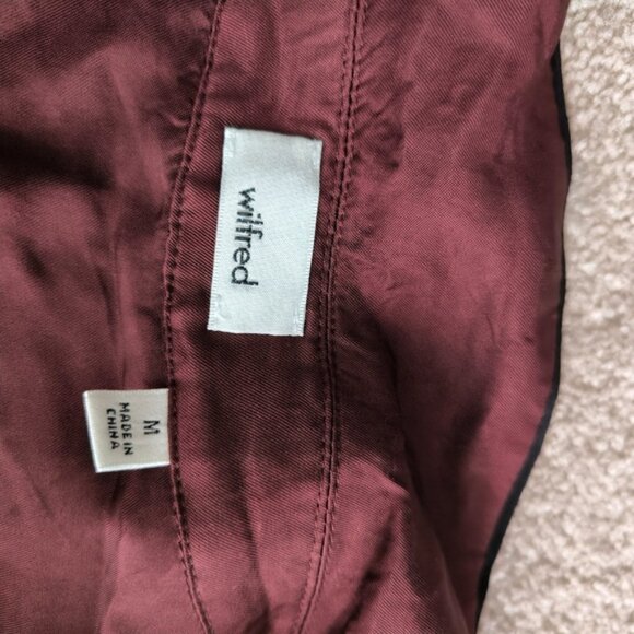 NWT Aritzia Wilfred Murol Preppy Oversized Sleek Truffle Black Pipping Shirt M - Picture 7 of 11